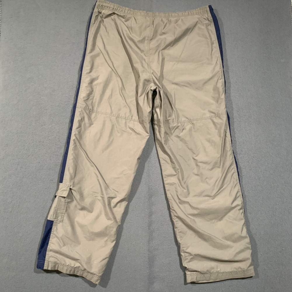 Nike Track Pants Men Medium Khaki Navy Blue Side Stripe Cargo Windbreaker Y2K - Picture 6 of 7